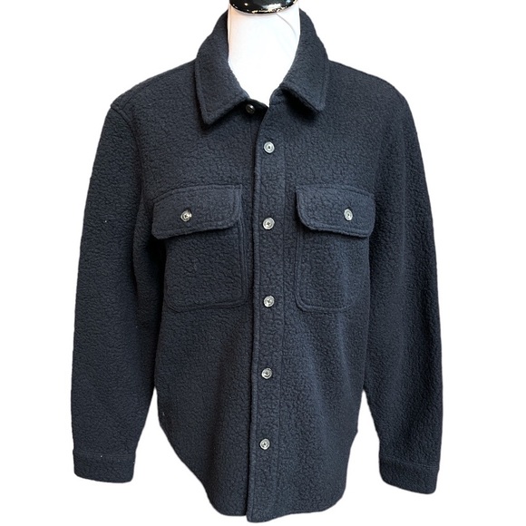Everlane The ReNew Fleece Everyone Overshirt Navy Blue Unisex M XSmall W Small